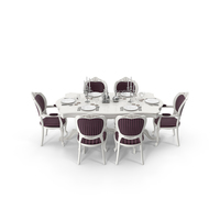 Classical Dining Table Set PNG & PSD Images