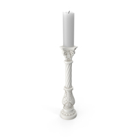 White Baroque Candle Holder PNG & PSD Images