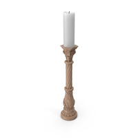 Wooden Baroque Candle Holder PNG & PSD Images