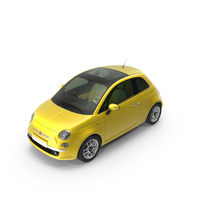 Yellow Fiat 500 PNG & PSD Images