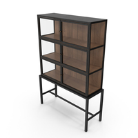 Mid-Century Modern Display Cabinet PNG & PSD Images