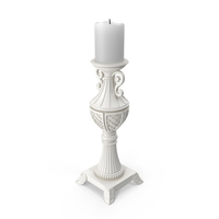 White Baroque Candle Holder PNG & PSD Images
