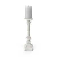 White Baroque Candle Holder PNG & PSD Images