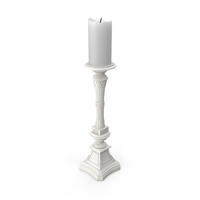 White Baroque Candle Holder PNG & PSD Images