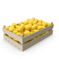 带有柠檬PNG和PSD图像的水果箱