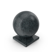 Granite Ball on Square Base Black PNG & PSD Images