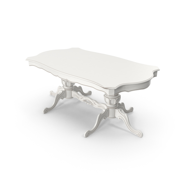 White Victorian Dinig Table PNG & PSD Images