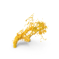 Yellow Liquid Splash Effect PNG & PSD Images