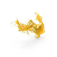 Yellow Liquid Splash Effect PNG & PSD Images