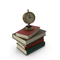 Stack of Books With Clock PNG & PSD Images