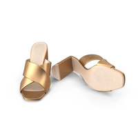 Womens Shoes Mules Gilding Leather PNG & PSD Images