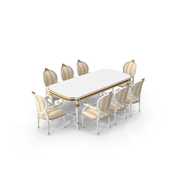 Angelo Cappellini Cezanne Dining Table & Chairs Set PNG & PSD Images