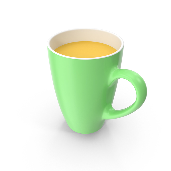 Green Mug With Orange Juice PNG & PSD Images