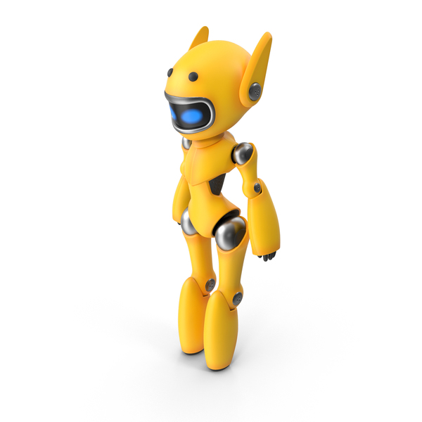 黄色可爱的机器人PNG和PSD图像