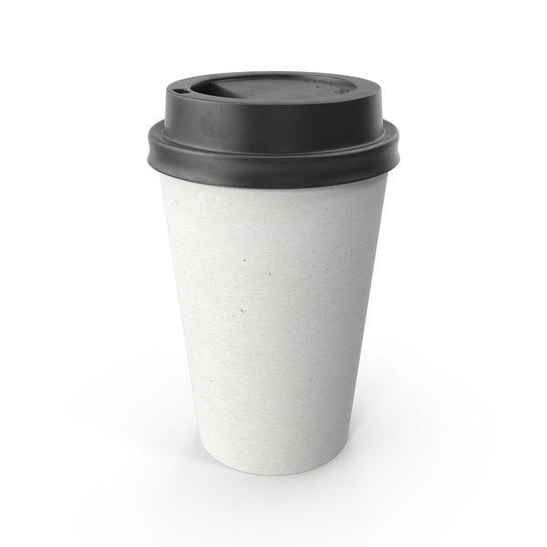 Paper Coffee Cup Blank with Black Lid PNG & PSD Images
