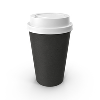 Paper Coffee Cup Black with White Lid PNG & PSD Images