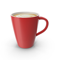 Latte Red Mug PNG & PSD Images