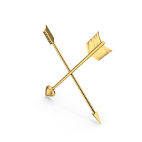 Two Cross Gold Arrows PNG & PSD Images