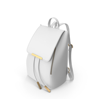 White Faux Leather Backpack PNG & PSD Images