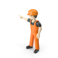 Worker Pointing Pose PNG & PSD Images