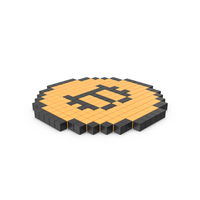 Pixelated Bitcoin Coin Icon PNG & PSD Images