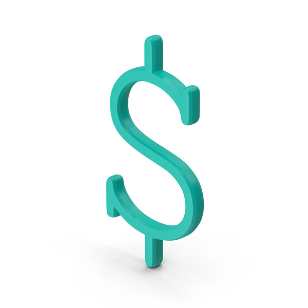 Teal Green Dollar Sign Courier New PNG & PSD Images