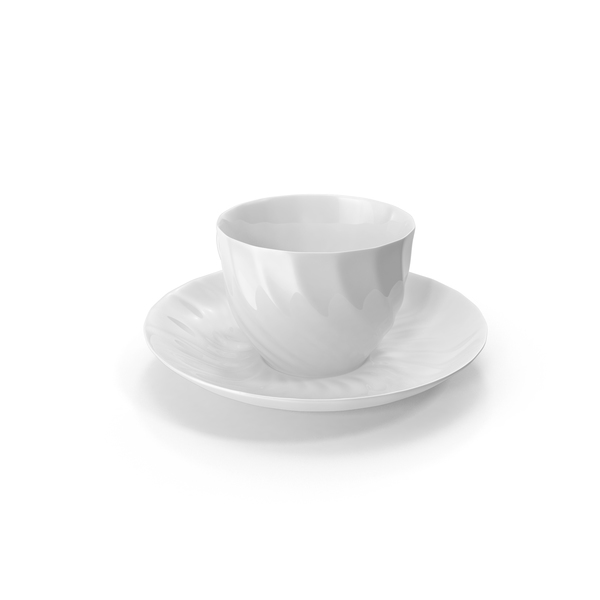 White Teacup and Saucer PNG & PSD Images