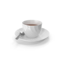 White Tea Cup with Spoon PNG & PSD Images
