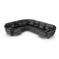 Black Corner Leather Sofa PNG & PSD Images