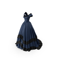 Blue Retro Gown PNG & PSD Images