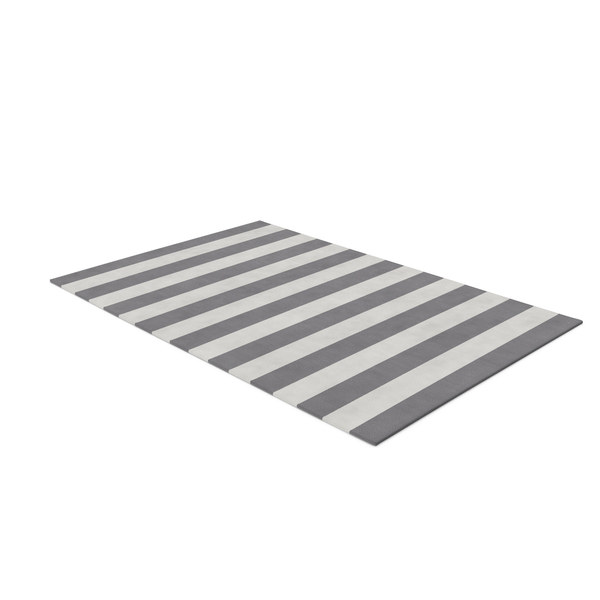 Striped Dhurrie Rug Rectangular PNG & PSD Images