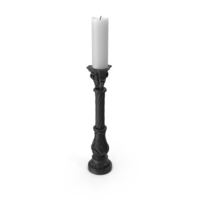 Black Baroque Candlestick PNG & PSD Images