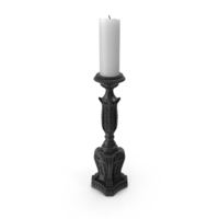Black Baroque Candlestick PNG & PSD Images