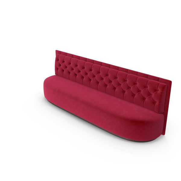 Low Red Velvet Tall Club Sofa PNG & PSD Images