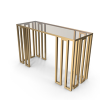 Donghia Paragon Modern Designer Golden Console Table PNG & PSD Images
