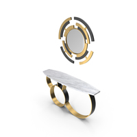 Pont Des Arts Designer Console & Mirror PNG & PSD Images