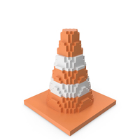 Road Cone Striped Voxelated PNG & PSD Images
