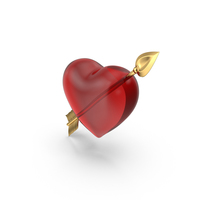 Clear Heart  With Golden Arrow PNG & PSD Images