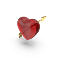 Heart With Gold Arrow PNG & PSD Images