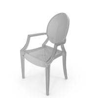 Kartell Louis Ghost Philippe Starck Glass Armchair PNG & PSD Images