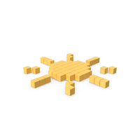 Pixelated Sun Icon PNG & PSD Images