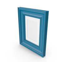 Blue Wooden Picture Frame PNG & PSD Images