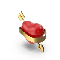 Heart with Arrow and Banner PNG & PSD Images