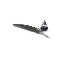Quill Pen and Inkwell PNG & PSD Images