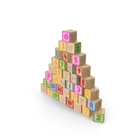 Alphabet Block Pyramid PNG & PSD Images