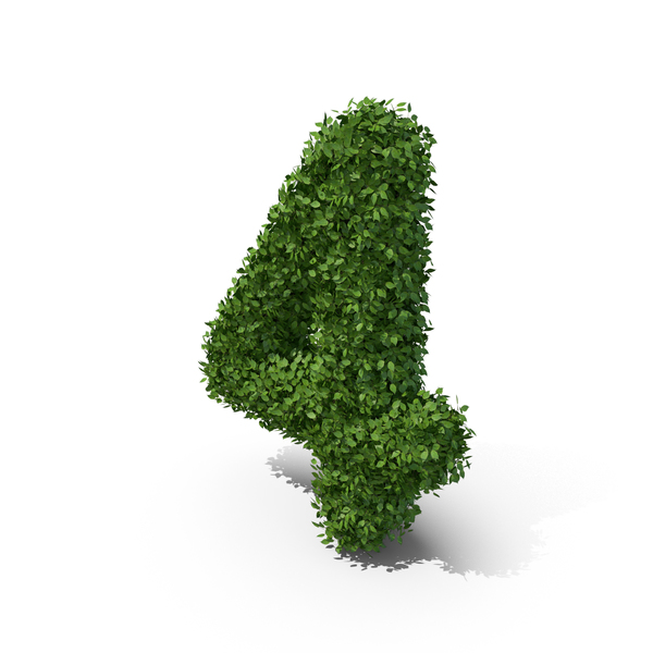 Hedge Shaped Number 4 PNG & PSD Images