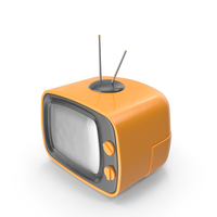 橙色卡通电视PNG和PSD图像