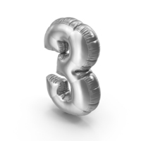 Foil Balloon Number 3 PNG & PSD Images