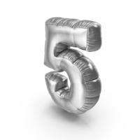 Foil Balloon Number 5 PNG & PSD Images