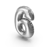 Foil Balloon Number 6 PNG & PSD Images